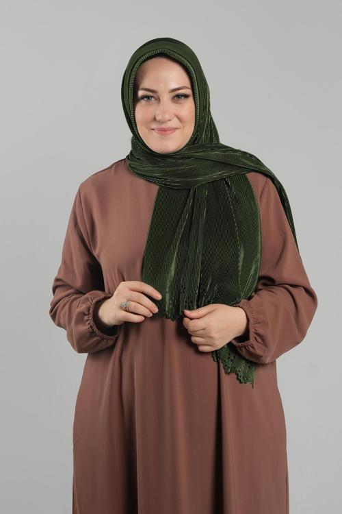 Zümrüt Pratik Hazır Geçmeli Tesettür Eşarp Fukuro Piliseli Çiçek Desenli Lazer Kesim 1827_37