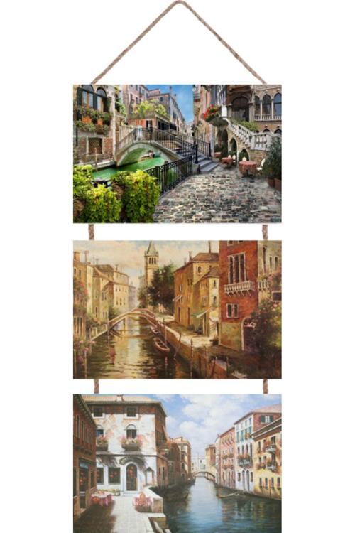 3 Parçalı Askılı Mdf Tablo - 3'Lü Askılı Mdf Tablo