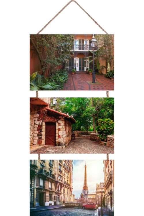 3 Parçalı Askılı Mdf Tablo - 3'Lü Askılı Mdf Tablo