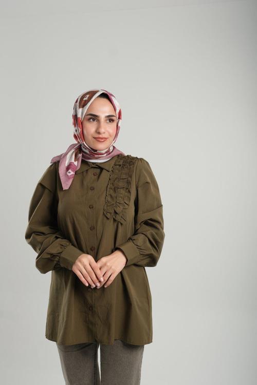 Violet Desenli Eşarp Bambu Yaprak Dijital Baskılı 202204_21