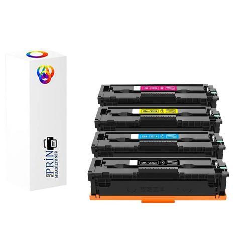 HP 128A-HP ColorLaserjet CP1525n Muadil Toner Set 4 Renk