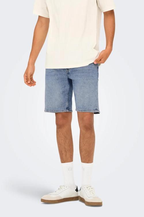 Erkek Onsweft Regular Fit Jean Şort 22032927 Mavi