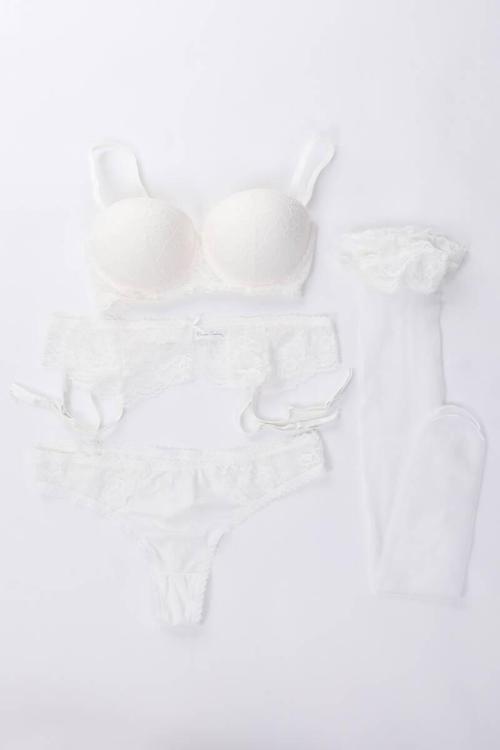 Kadın Straplez Dantelli Jartiyer Takım