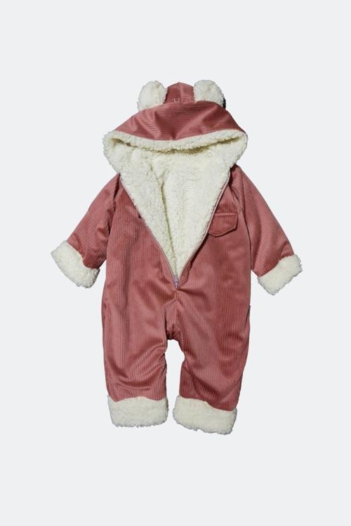Minytrendy Kız/Erkek Bebek Dışı Kadife Içi Welsoft Kaplı Fermuarlı Kapüşonlu Tulum 6-24 Ay