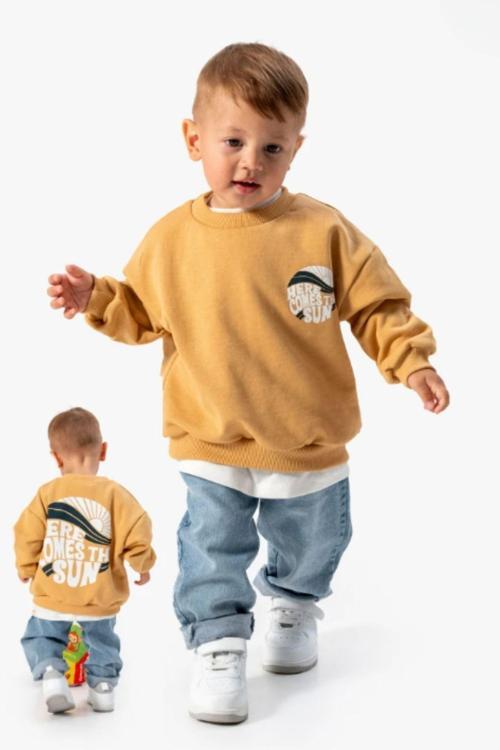 Minytrendy Erkek Bebek Çocuk Oversize Cool Boy Swearshirt  Spor Alt Üst Takım Bayramlık Takım