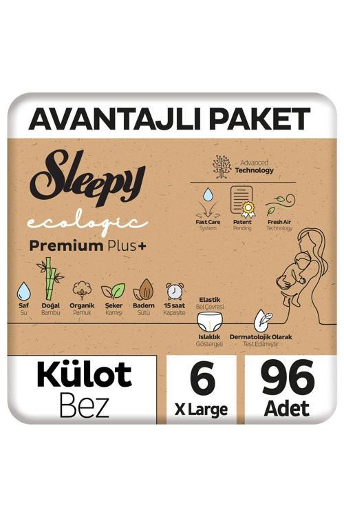 Ecologic Premium Plus Avantajlı Paket Külot Bez 6 Numara Xlarge 96 Adet