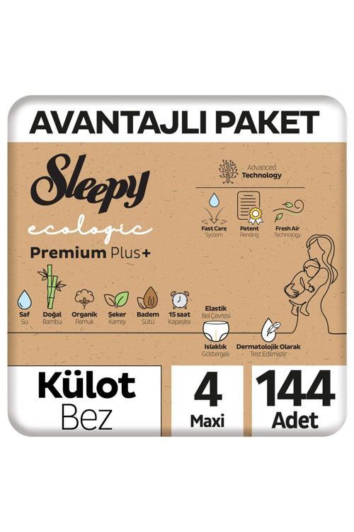 Ecologic Premium Plus Avantajlı Paket Külot Bez 4 Numara Maxi 144 Adet