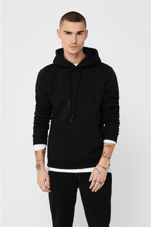 Ceres Erkek Kapüşonlu Sweatshirt - 22018685-Black