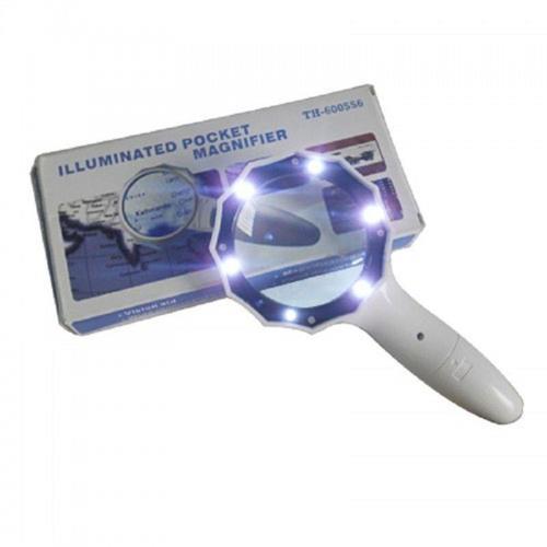 Büro Ev Ofis Okul Kamp için 4X 6LED Aydınlatma Işıklı Büyüteç Optik Lens El Büyüteci
