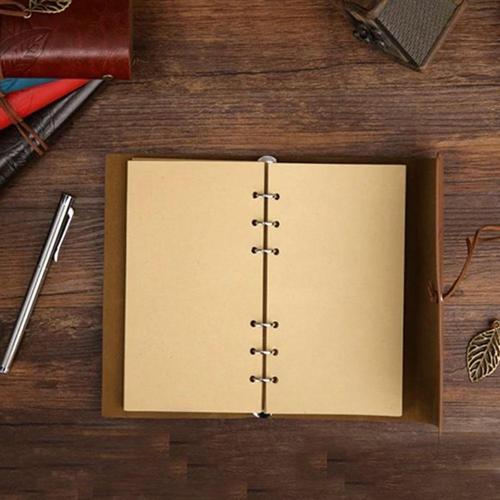 Büro Ev Ofis Hediyesi için Kahve Rengi Yaprak Motif Deri Defter