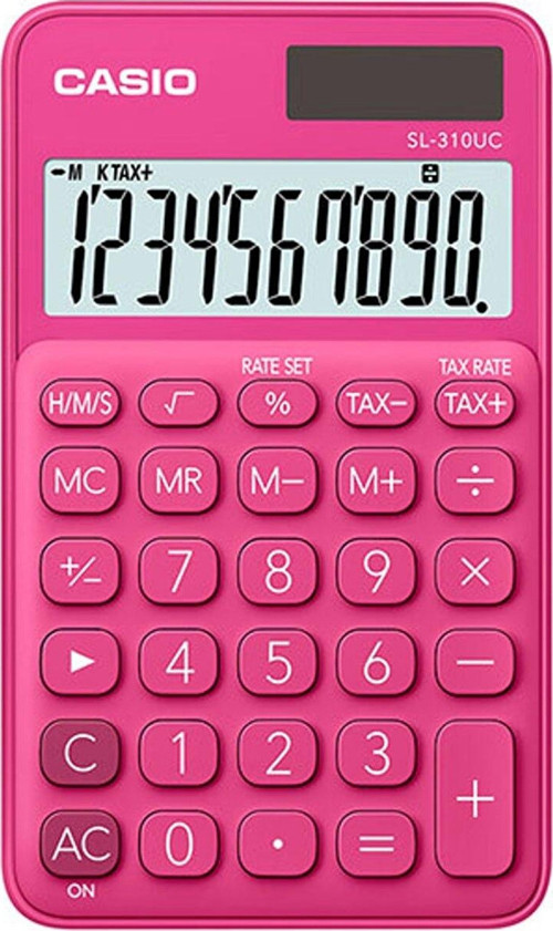 Sl-310Uc-Rd Cep Tipi 10 Hane Koyu Pembe Hesap Makinesi
