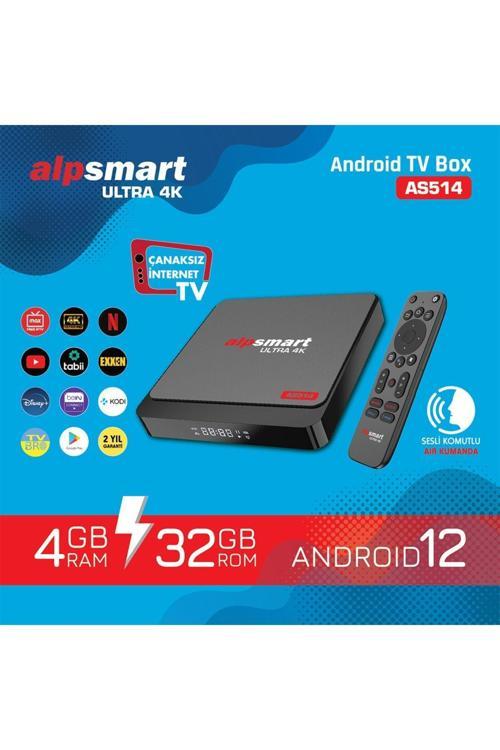As514 Androıd Tv Box Ses Komutlu Kumanda 4 Gb Ram 32 Gb Hafıza