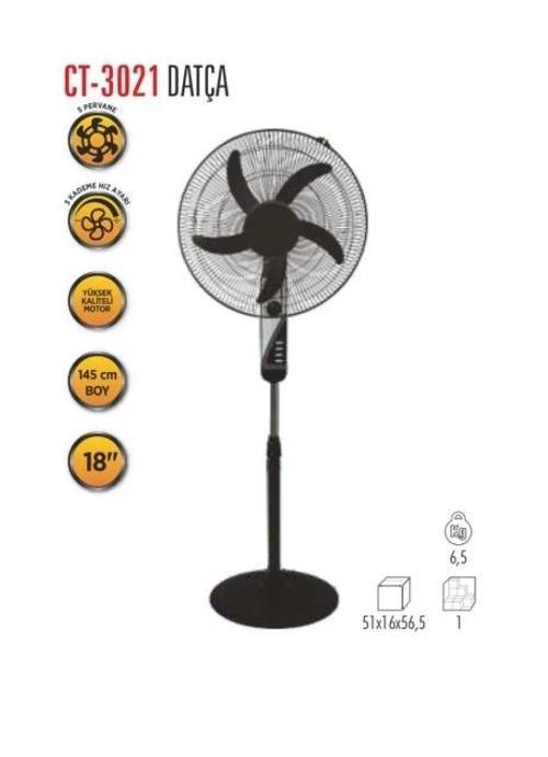 Datça 18" Ayaklı Vantilatör 50w 3 Kademeli Hız Ayarı Otomatik Kapanma
