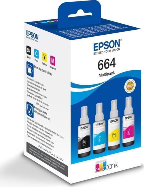 T6646 Cyan-Magenta-Yellow-Black Mavi-Kırmızı-Sarı-Siyah 4 Lü Multipack Kartuş Seti