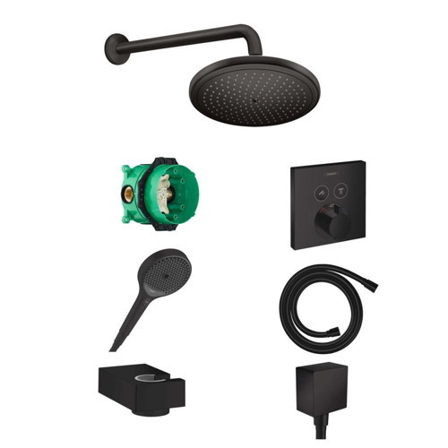 ShowerSelect Termostatik Ankastre Duş Seti - Mat Siyah
