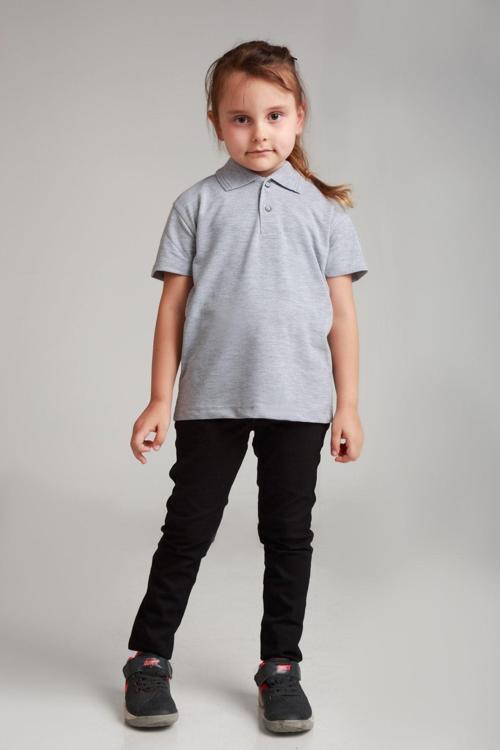 Gri Polo Yaka Okul Penye T-Shirt