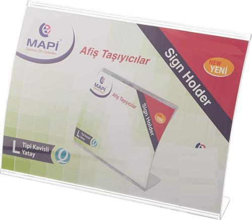 L Tipi Afiş Taşıyıcı Ayarlı Alt Tabanlı 53X80Mm Broşür Standı 5340510