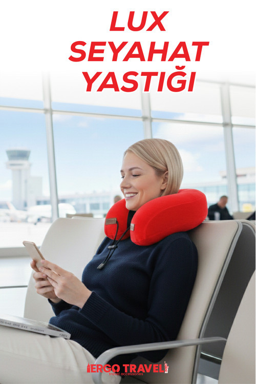 Viscofoam Lux Ortopedik Seyahat Yastığı Visco Boyun Destekli Seyahat Yastığı - Kırmızı | Ergo Travel