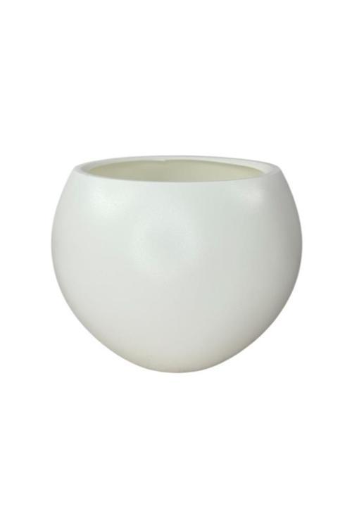 Küre Yuvarlak Top Vazo Dekoratif Saksı BEYAZ 25*20cm