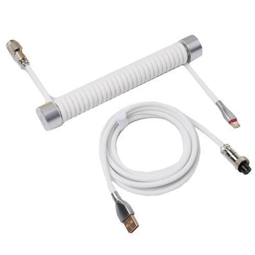 Sarmal Aviator USB to Type-c  Mekanik Klavye Uyumlu Oyuncu Kablosu, 1.85m, Beyaz