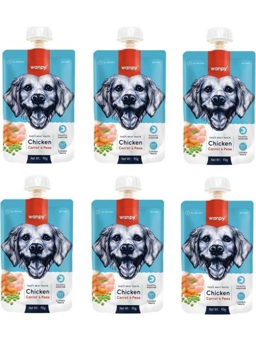 6 Adet Wanpy Taze Tavuklu&Havuçlu Köpek Et  Ezmesi 90Gr