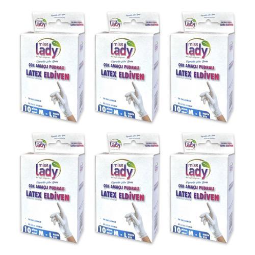 Latex Eldiven 10 lu x 6 Paket