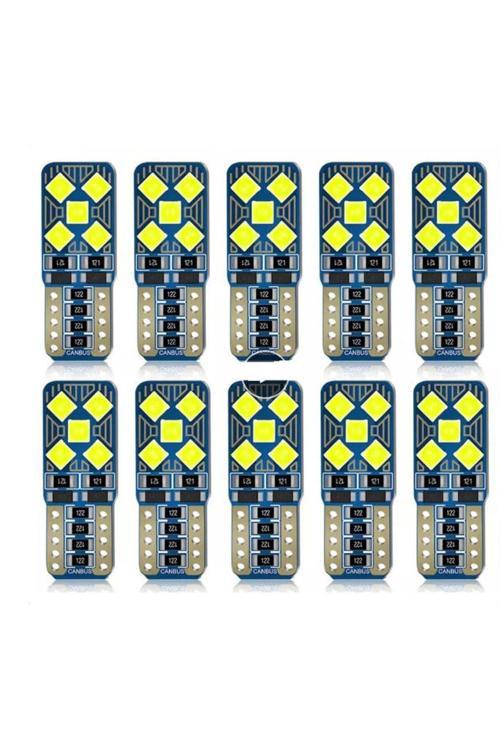 10 Adet T10 Led 10 Ledli Mini Yassı Park Plaka İç Aydınlatma Ledi Ledi Beyaz