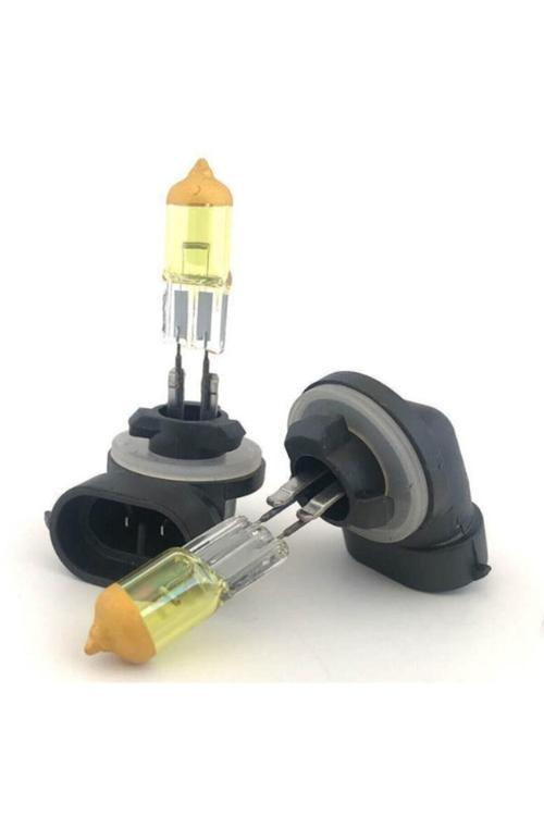 12V 100W H27 Süper Sarı Işık Civciv Sarısı Limon Sarısı Ampul Seti