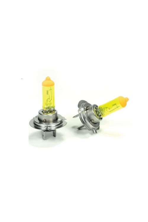 12V 100W H7 Süper Sarı Işık Civciv Sarısı Limon Sarısı Ampul Seti