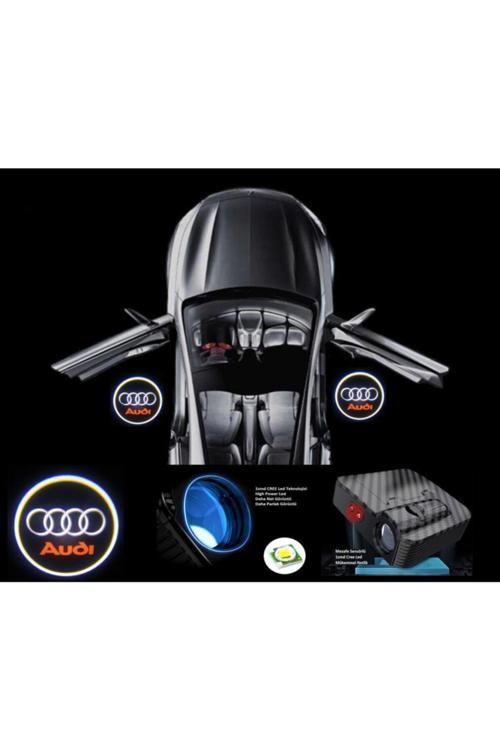 2 Adet Audi İle Uyumlu Pilli Yapıştırmalı Sensörlü Mıknatıssız Kapı Altı Led Logo