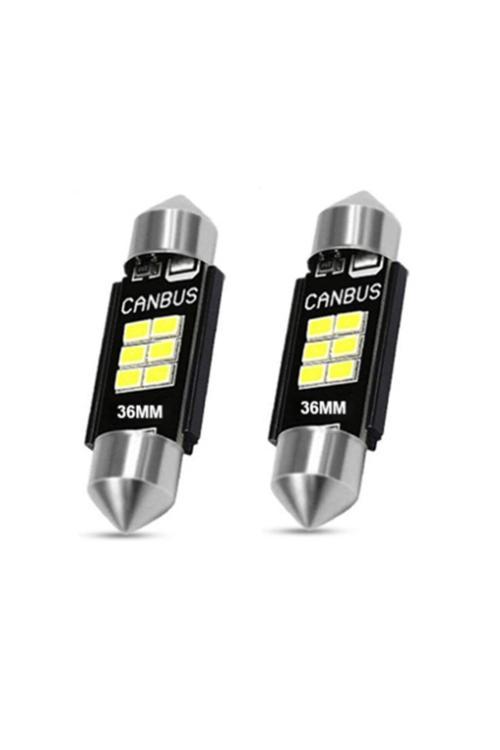 2 Adet 36Mm Orta Boy Sofit Led Ampul 6 Ledli Güçlü Işık