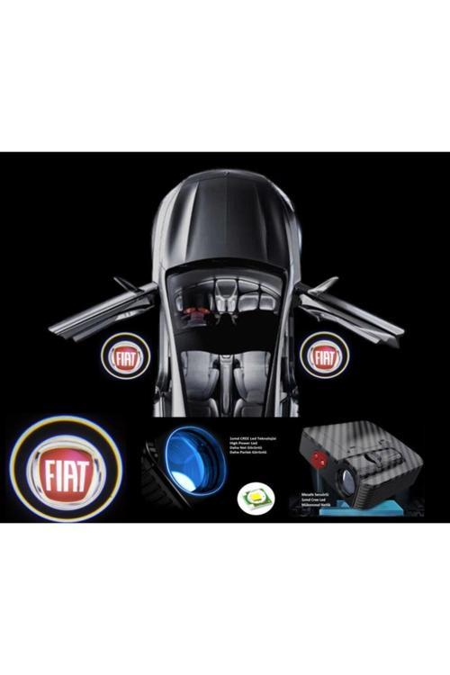 2 Adet Fiat İle Uyumlu Pilli Yapıştırmalı Sensörlü Mıknatıssız Kapı Altı Led Logo (Kırmızı)