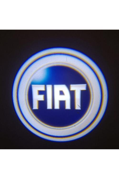 2 Adet Fiat İle Uyumlu Pilli Yapıştırmalı Sensörlü Mıknatıssız Kapı Altı Led Logo (Mavi)