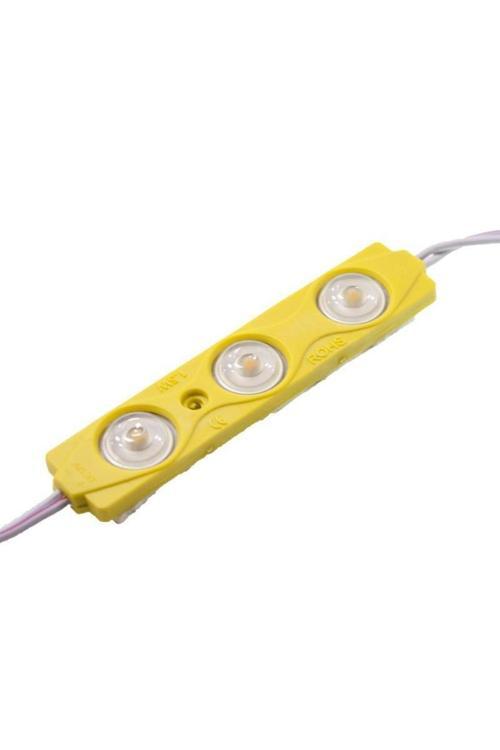 10 Adet 12V 1.5 Watt 3 Ledli Mercekli Parmak Modül Led Sarı