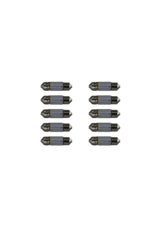 10 Adet 12V C10W 31Mm Kısa Boy Standart Japon Sofit Ampul