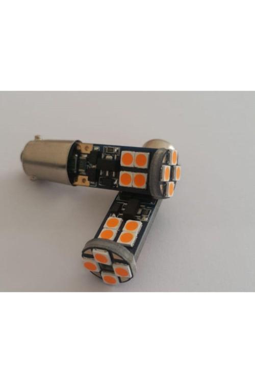 2 Adet Hy21W Led 12 Ledli Led Ampul Bay9S Turuncu