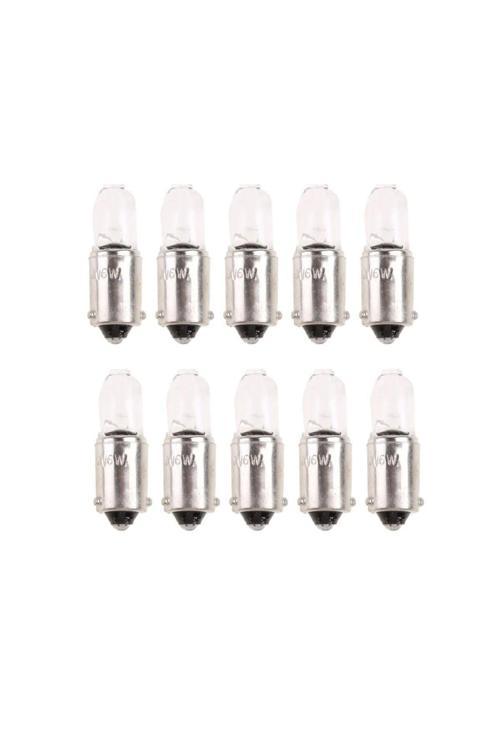 10 Adet 12V H6W 6W Standart Ampul Bax9S