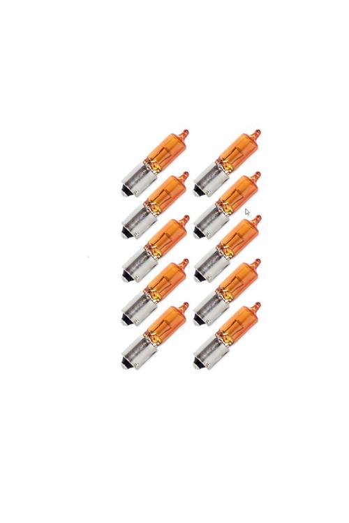 10 Adet 12V Hy21W 21W Standart Ampul Bay9S Turuncu