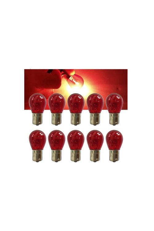 10 Adet 12V Pr21/5W Çift Duy Yakın Tırnak Ampul Baz15D Kırmızı