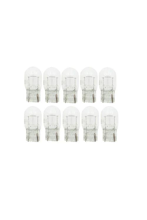 10 Adet 12V T20 P21W Tek Devre Büyük Dipsiz Standart Ampul