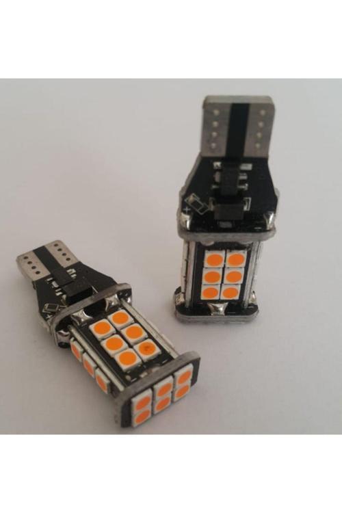 2 Adet T15 Led Dipsiz 24 Ledli Ampul Turuncu