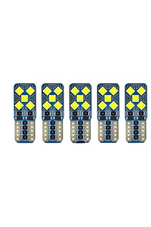 5 Adet T10 Led 10 Ledli Mini Yassı Park Plaka İç Aydınlatma Ledi Ledi Beyaz