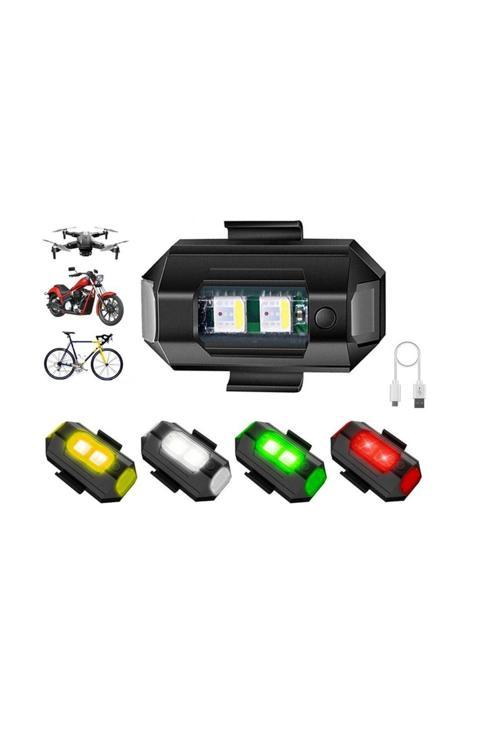 2 Adet Rgb Drone Araba Motosiklet Bisiklet Uçak Kanadı Şarjlı Mini Çakar Led Lamba