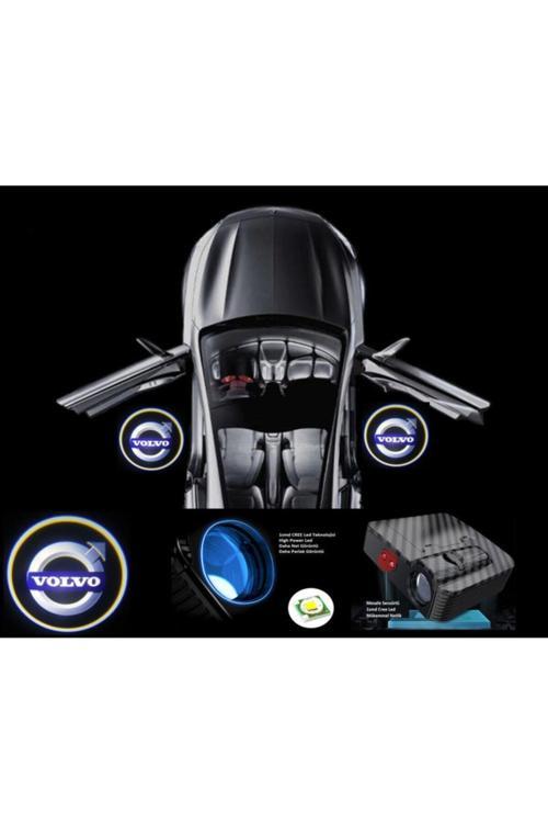 2 Adet Volvo İle Uyumlu Pilli Yapıştırmalı Sensörlü Mıknatıssız Kapı Altı Led Logo