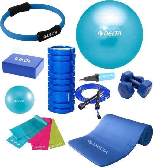 85-25cm Pilates Topu 10mm Minderi Foam Roller Yoga Blok Set