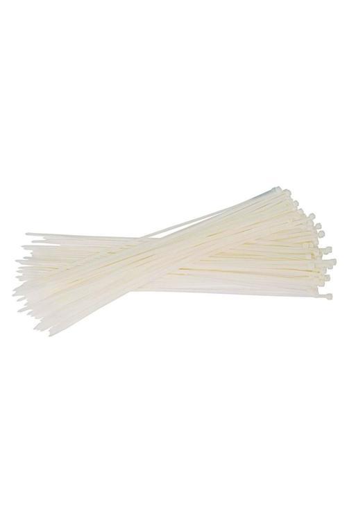 200 Adet Beyaz Plastik Cırt Kelepçe Kablo Bağı 4.8X300Mm