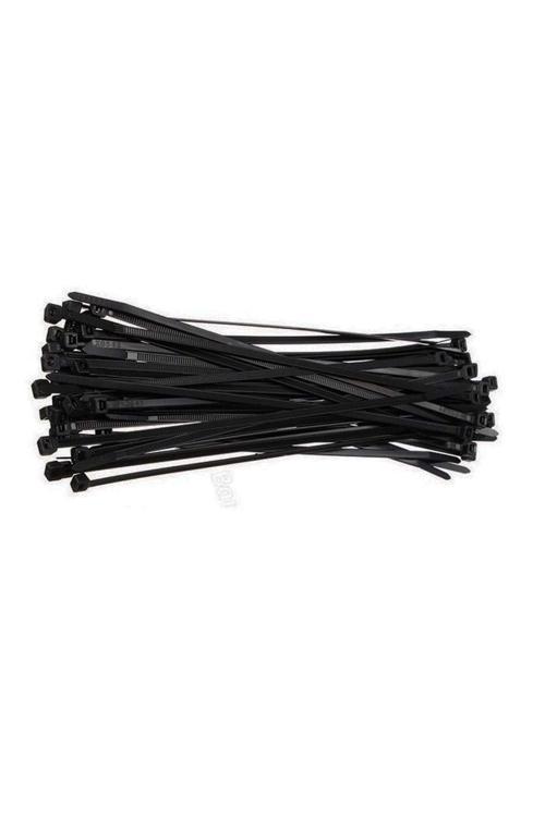 200 Adet Siyah Plastik Cırt Kelepçe Kablo Bağı 3.6X370Mm