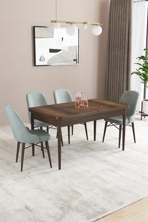 Fonza Barok 80X132 Mdf Açılabilir Mutfak Masası Takımı 4 Adet Sandalye
