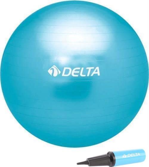 55 cm Mavi Deluxe Pilates Topu Ve Çift Yönlü Pompa Seti