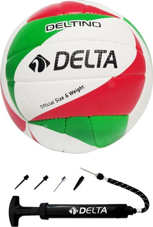 Deltino Özel El Dikişli 5 Numara Voleybol Topu + Çok Fonksiyonlu Top Şişirme Pompası Seti